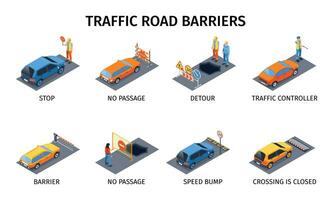 tráfico la carretera barreras composiciones conjunto vector