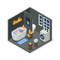 Power Outage Isometric Home Composition vector