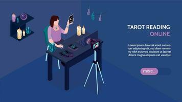 Isometric Tarot Reading vector