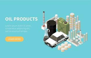 Oil Refinery Banner vector