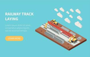 Railroad Track Laying Banner vector