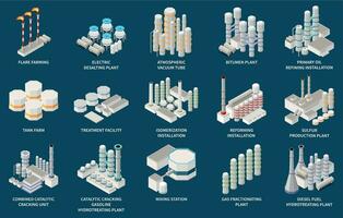 Oil Refinery Set vector