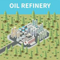 Isometric Oil Plant vector