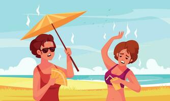 Hot Weather Flat Composition vector