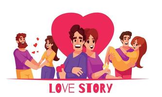 Love Story Vector Illustration