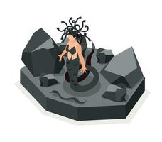 Gorgon Medusa Isometric Composition vector