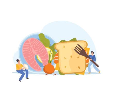 Seafood Flat Composition vector