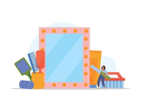 manicura plano composición vector