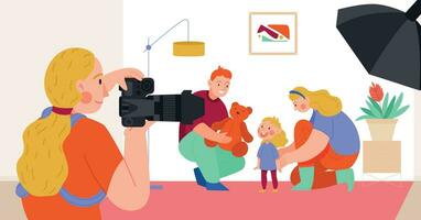 Home Photo Session Flat Background vector