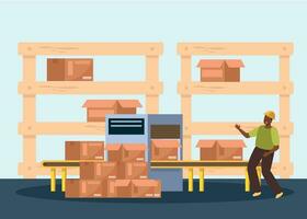 Warehouse Logistic Flat Composition vector