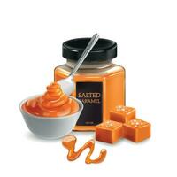 Salted Caramel Realistic Composition vector