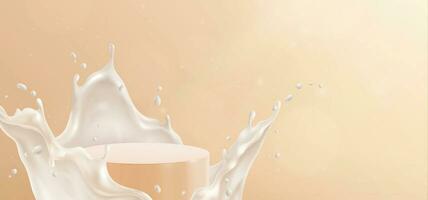 Creamy Splash Podium Background vector