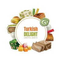 Turkish Delight Realistic Frame vector