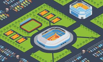 Isometric City Stadium Composition vector