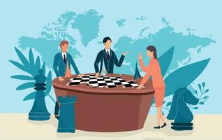 Global Politic Chess Composition vector