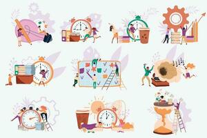 Work Week Flat Set vector