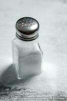 Salt background . On white table. photo