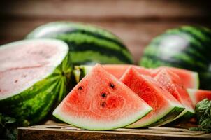 Sliced fresh watermelon . photo