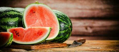 Sliced fresh watermelon . photo