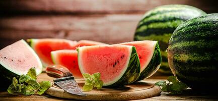 Sliced fresh watermelon . photo