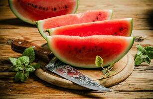 Sliced fresh watermelon . photo