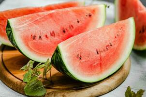 Sliced fresh watermelon. photo