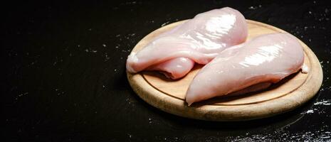 Fresh chicken fillet . photo