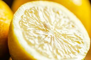 Fresh lemons macro. photo