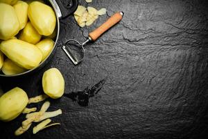 Fresh peeled potatoes. photo