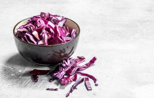 Cabbage salad in the bowl. photo