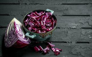 Cabbage salad in a bowl. photo