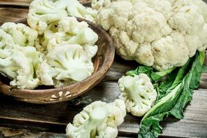 Cabbage in a wooden bowl. photo