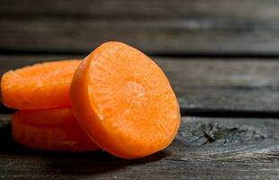 Pieces of fresh carrots. photo