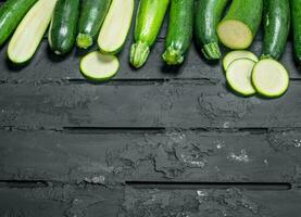 Pieces of ripe zucchini. photo