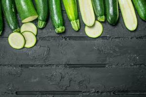 Pieces of ripe zucchini. photo