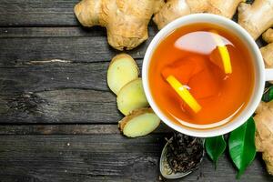 Ginger tea with lemon. photo