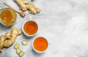 Ginger tea and honey. photo