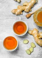 Ginger tea and honey. photo