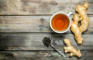 Tea with fresh ginger. photo