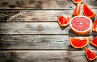 Pieces of ripe grapefruit. photo