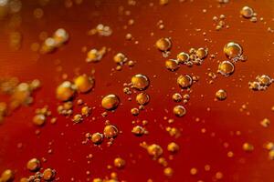 Apple juice with air bubbles. photo