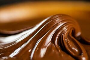 The texture of hazelnut butter. photo