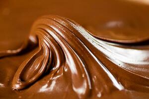 The texture of hazelnut butter. photo