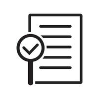 Audit icon. Simple element from audit collection. Document icon with magnifying glass and check mark. Filled Audit icon for templates, infographics and more. vector