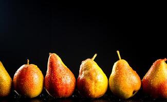 Ripe pears on the table. photo