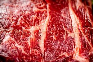 Raw beef pulp. Macro background. Beef texture. photo