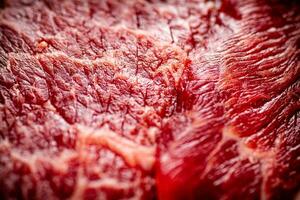 Raw beef pulp. Macro background. Beef texture. photo