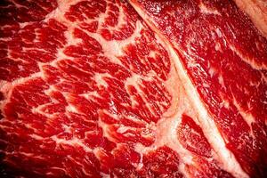 Raw beef pulp. Macro background. Beef texture. photo