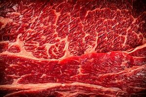 Raw beef pulp. Macro background. Beef texture. photo