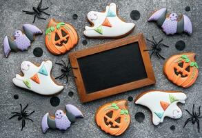 Multicolored Halloween  homemade cookies photo